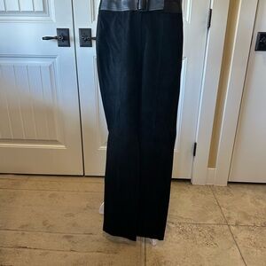 Black Suede Leather Pants